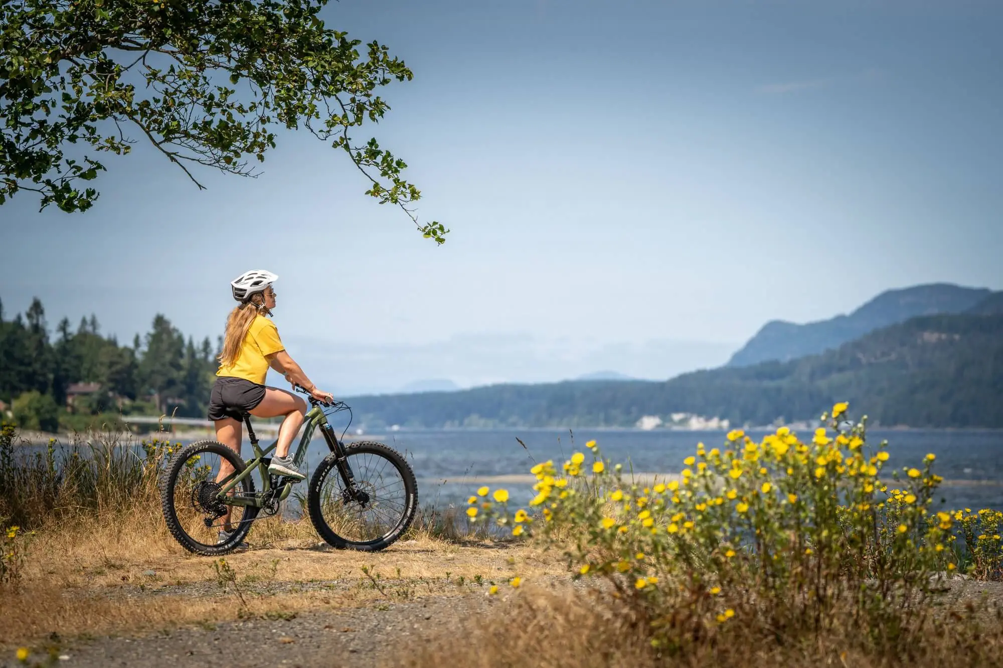 Cyclist on Campbell River Recreational Trails