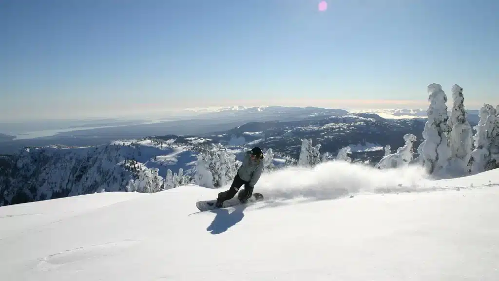 Snowboarder at Mount Washington Alpine Resort | Destination Campbell River