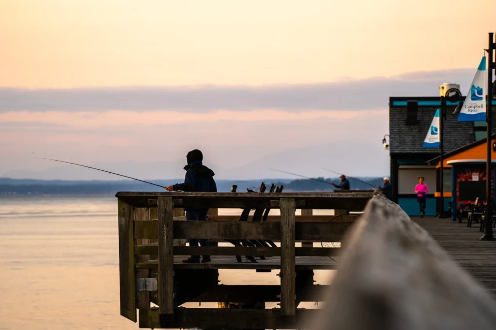 Fishing from the Discovery Fishing Pier in Campbell River | Destination Campbell River