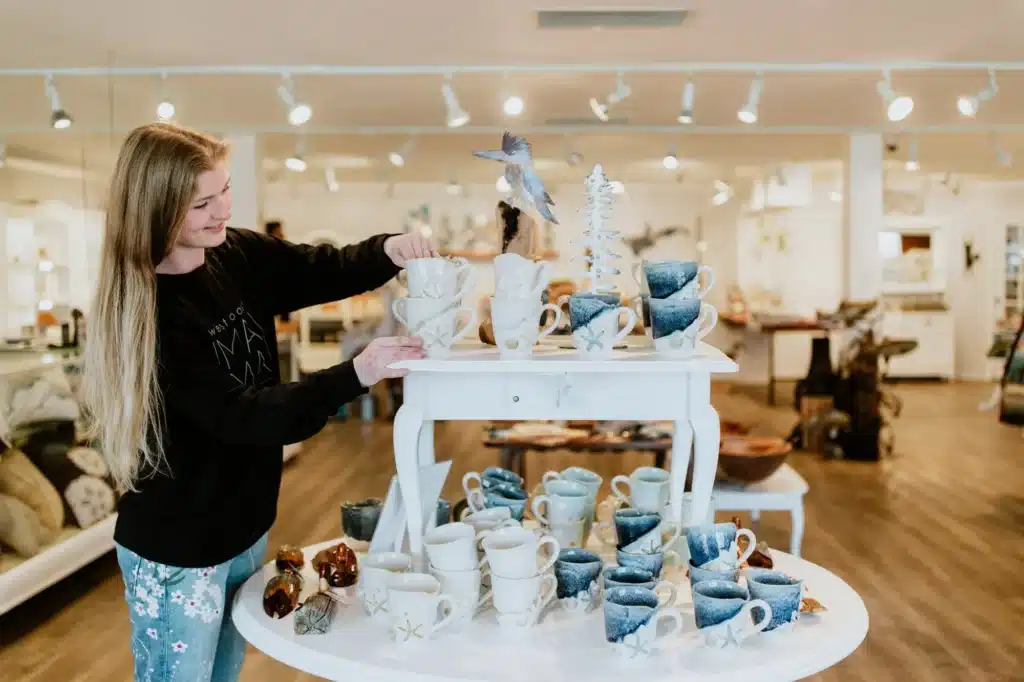 Pottery Display at Mussels And More Pottery and Gift Shop | Bluetree Photography | Destination Campbell River