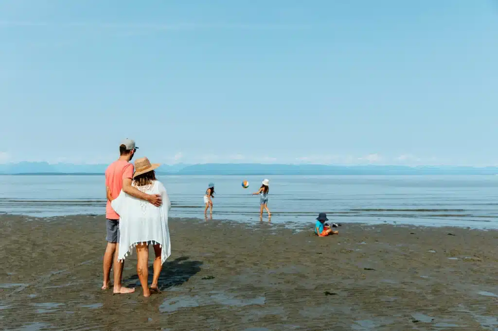 Family Enjoys the Water at Miracle Beach | Bluetree Photography | Destination Campbell River