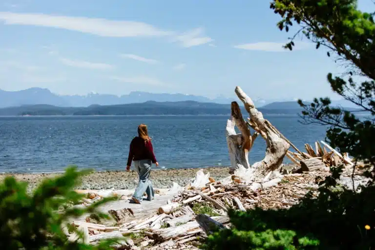 Walker enjoys view Rebecca Spit Marine Provincial Park | Bluetree Photography | Destination Campbell River