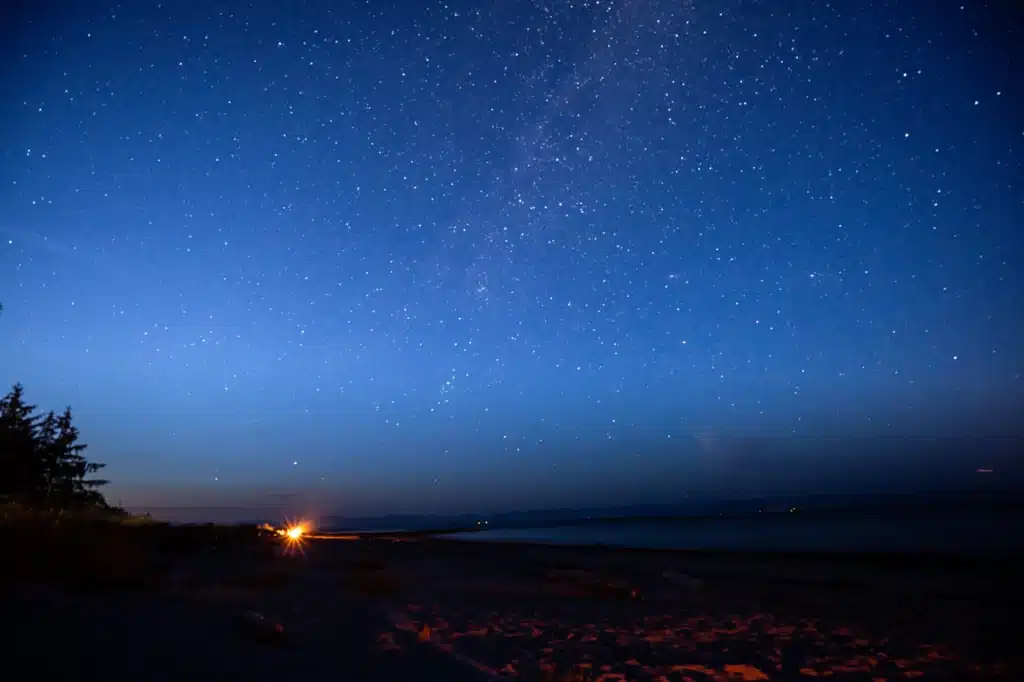 Stars and Beach Fire on Saratoga Beach | Tyler Cave | Destination Campbell River